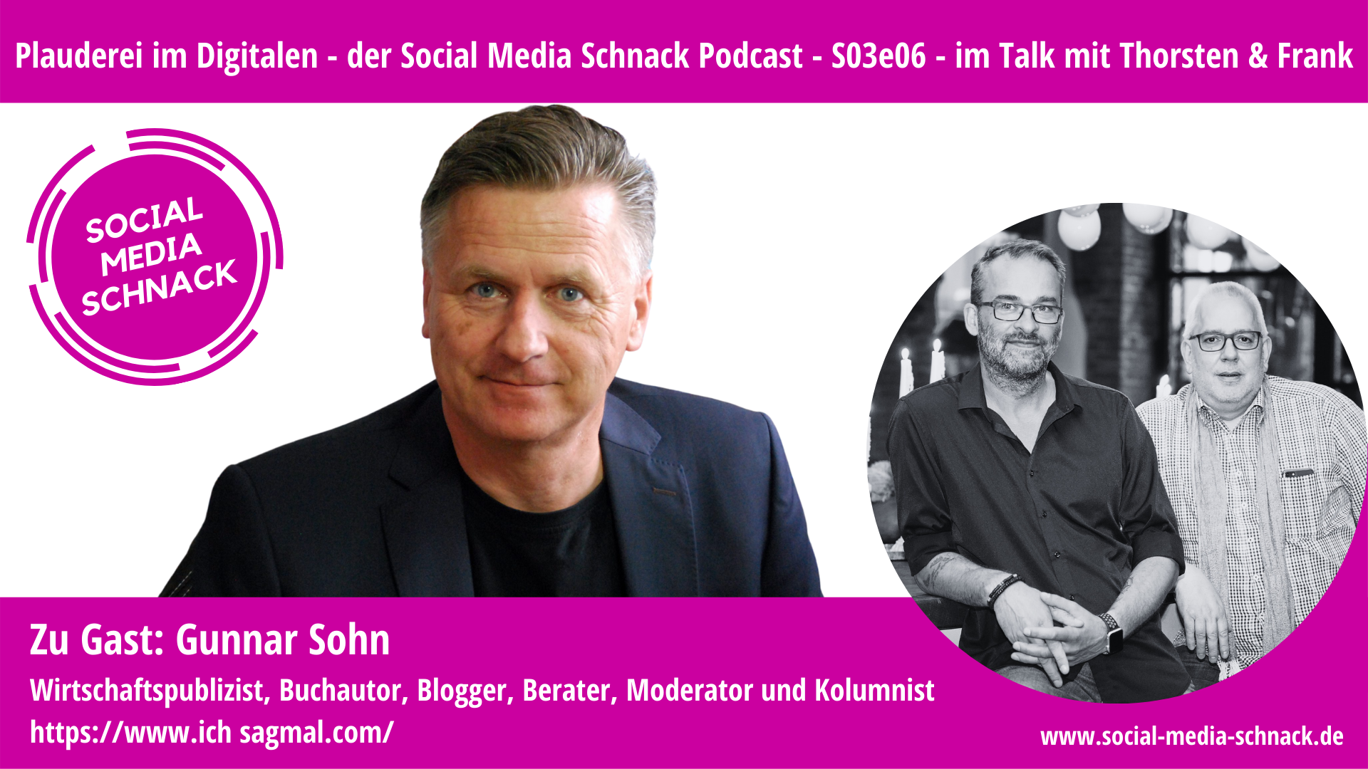 Social Media Schnack – S03e06 – Zu Gast: Gunnar Sohn, ichsagmal.com