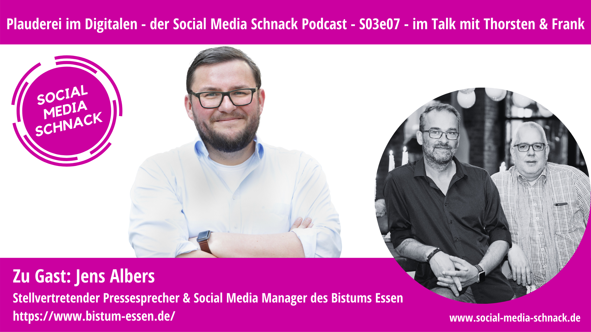 Social Media Schnack – S03e07 – Im Gespräch mit: Jens Albers, Social Media Manager, bistum-essen.de/