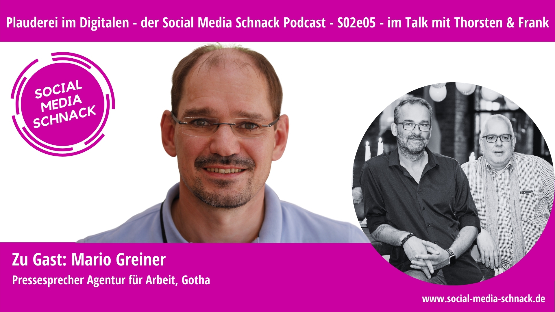 Social Media Schnack – S02e05 – Zu Gast: Mario Greiner, Pressesprecher Agentur für Arbeit, Gotha
