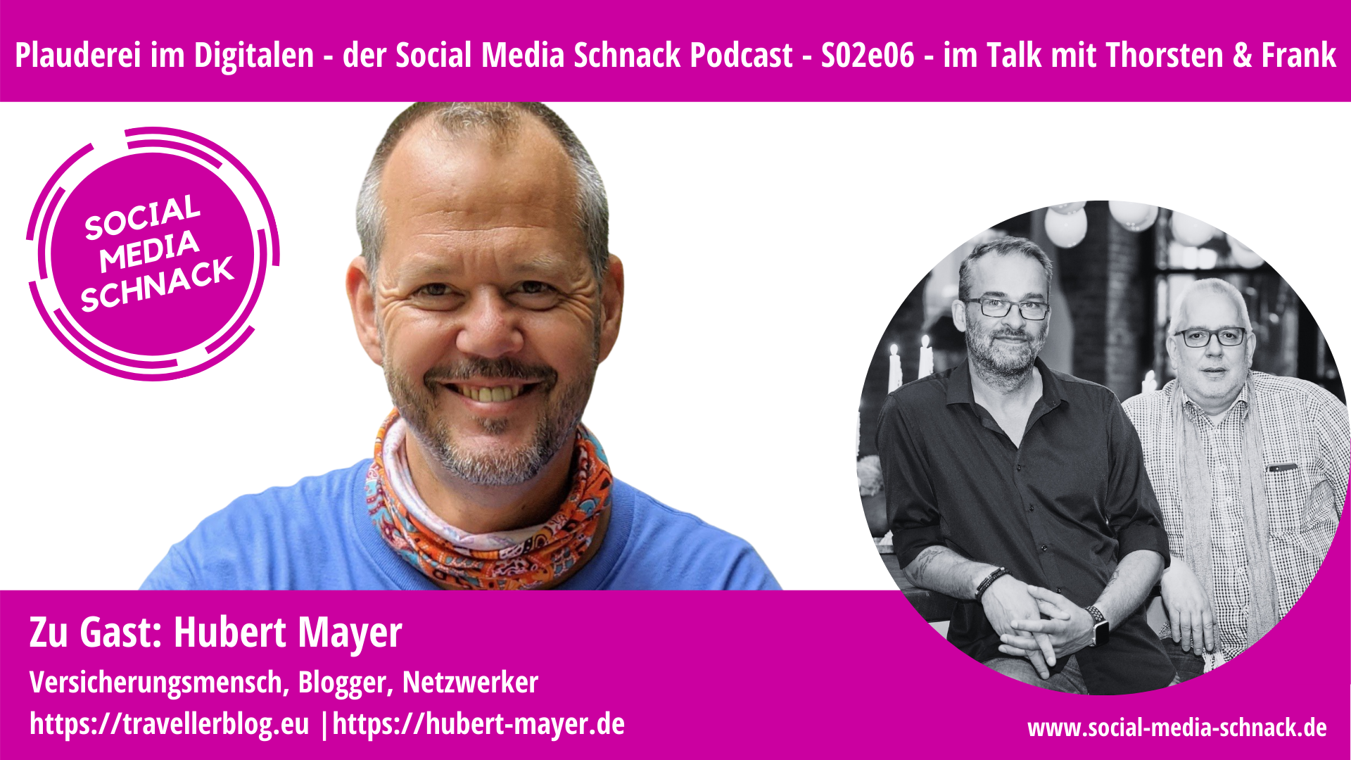 Social Media Schnack – S02e06 – Zu Gast: Hubert Mayer, Reiseblogger, travellerblog.eu