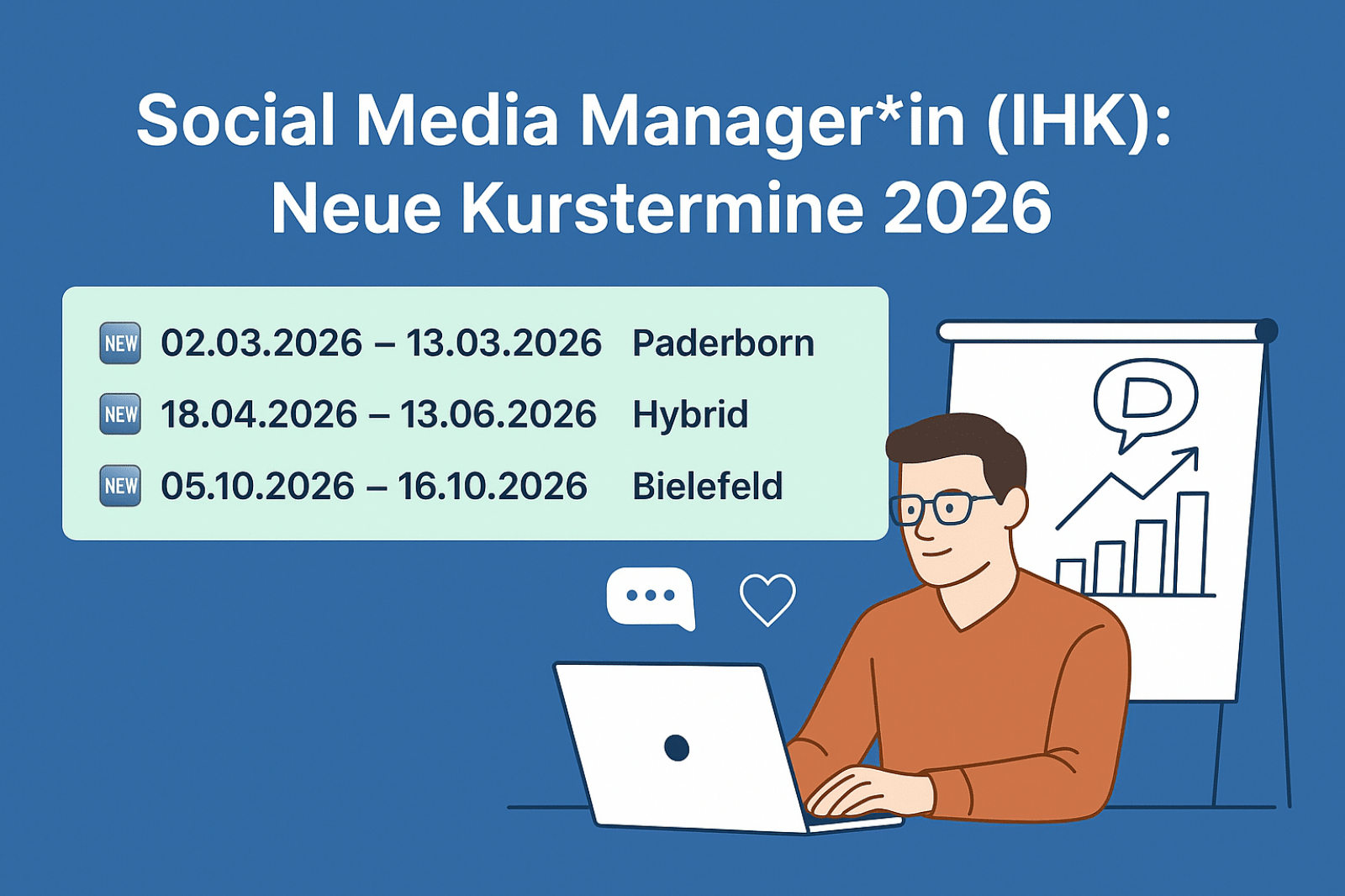Social Media Manager*in (IHK): Neue Kurstermine 2026 in Ostwestfalen