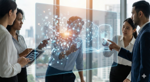 KI-Literacy im Team / Umsetzung von Artikel 4 EU AI Act Schematische Darstellung von KI-Kompetenz im Unternehmen mit Fokus auf Sicherheit und Wissensaufbau gemäß den Anforderungen des EU AI Act.