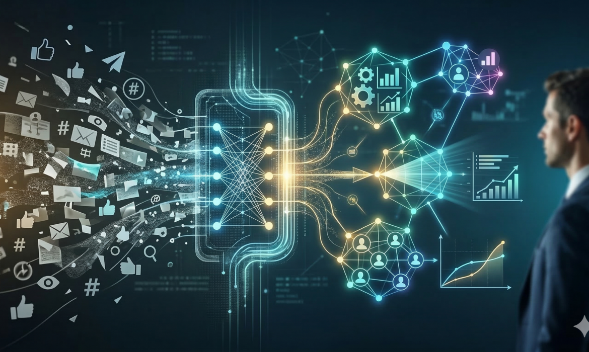 KI-generiertes Bild (Gemini) zur Verdeutlichung des Beitrages / Algorithmus Update bei Linkedin